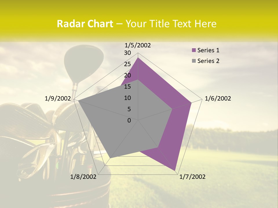 A Group Of Golf Clubs Sitting In A Bucket PowerPoint Template