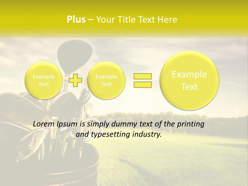 A Group Of Golf Clubs Sitting In A Bucket PowerPoint Template
