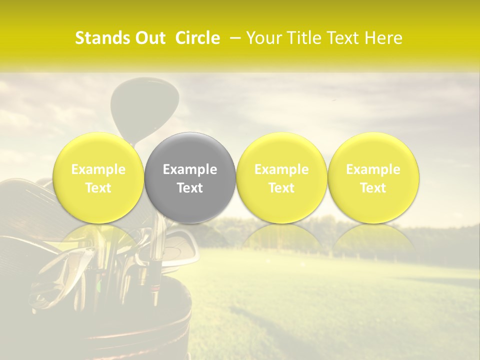 A Group Of Golf Clubs Sitting In A Bucket PowerPoint Template