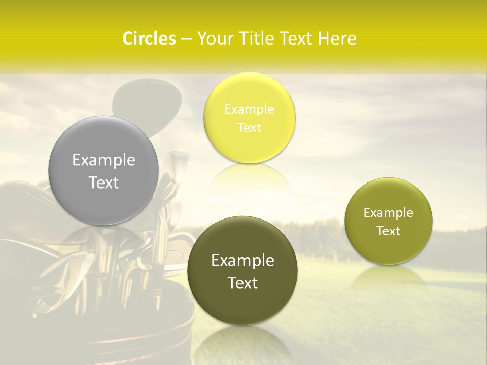 A Group Of Golf Clubs Sitting In A Bucket PowerPoint Template