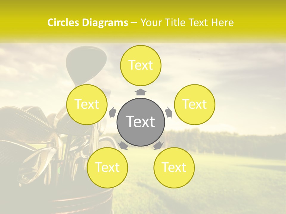 A Group Of Golf Clubs Sitting In A Bucket PowerPoint Template