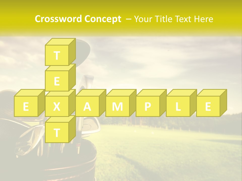 A Group Of Golf Clubs Sitting In A Bucket PowerPoint Template