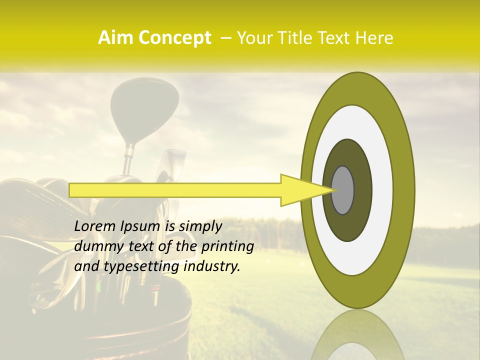 A Group Of Golf Clubs Sitting In A Bucket PowerPoint Template