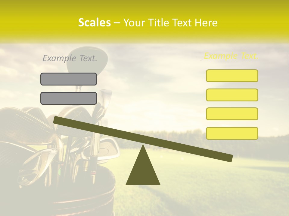 A Group Of Golf Clubs Sitting In A Bucket PowerPoint Template