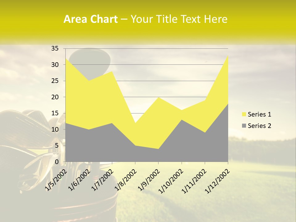 A Group Of Golf Clubs Sitting In A Bucket PowerPoint Template