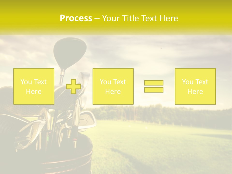 A Group Of Golf Clubs Sitting In A Bucket PowerPoint Template