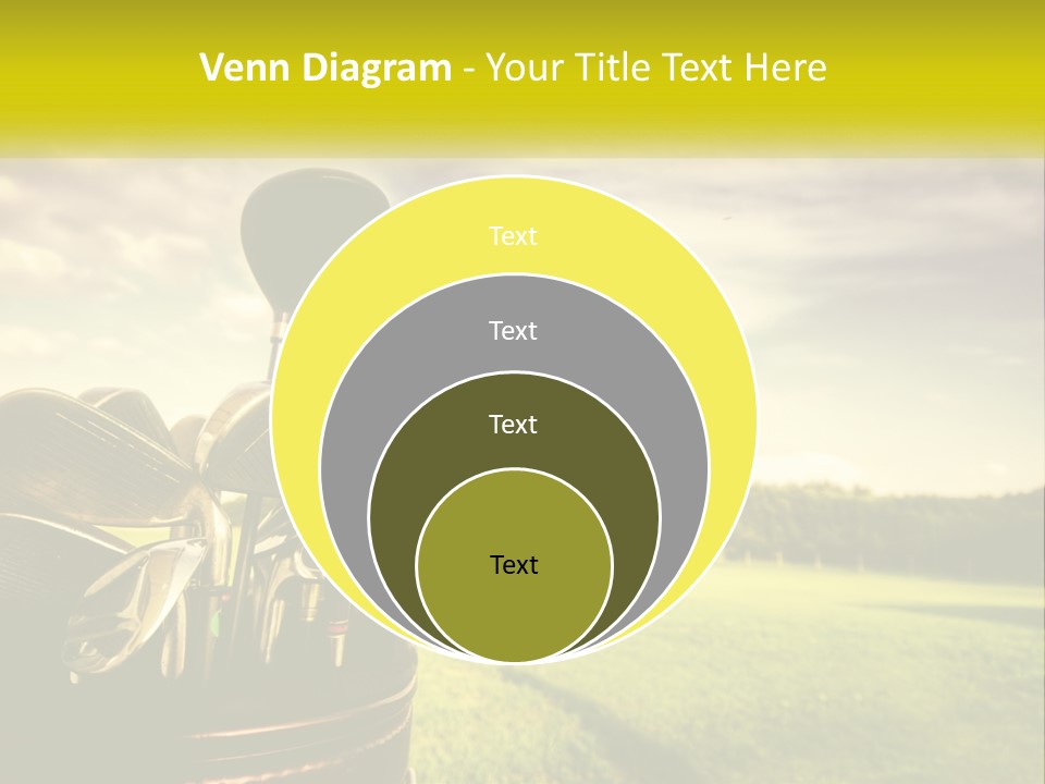 A Group Of Golf Clubs Sitting In A Bucket PowerPoint Template