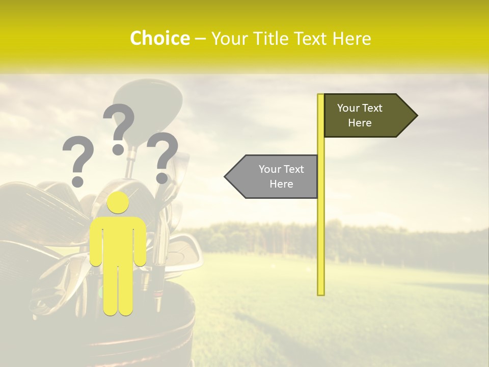 A Group Of Golf Clubs Sitting In A Bucket PowerPoint Template