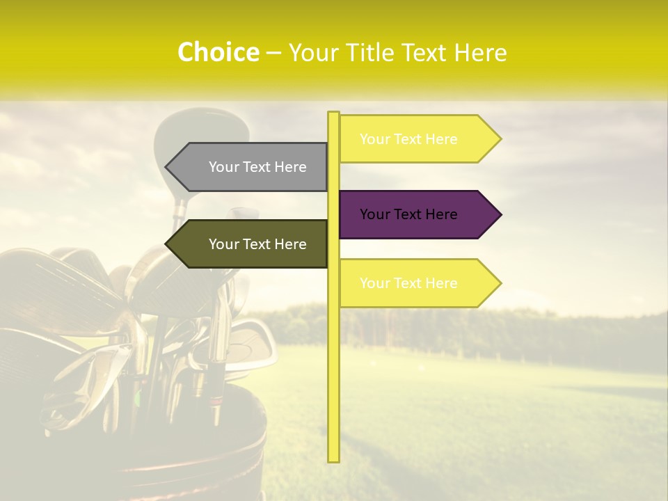 A Group Of Golf Clubs Sitting In A Bucket PowerPoint Template