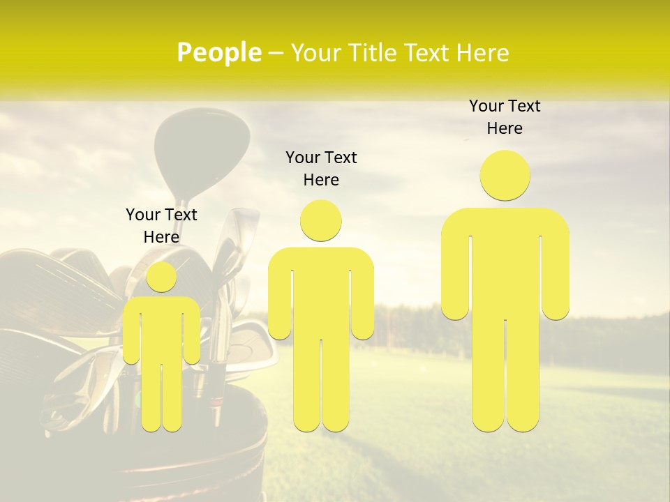 A Group Of Golf Clubs Sitting In A Bucket PowerPoint Template