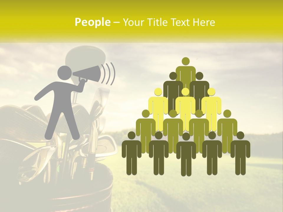 A Group Of Golf Clubs Sitting In A Bucket PowerPoint Template