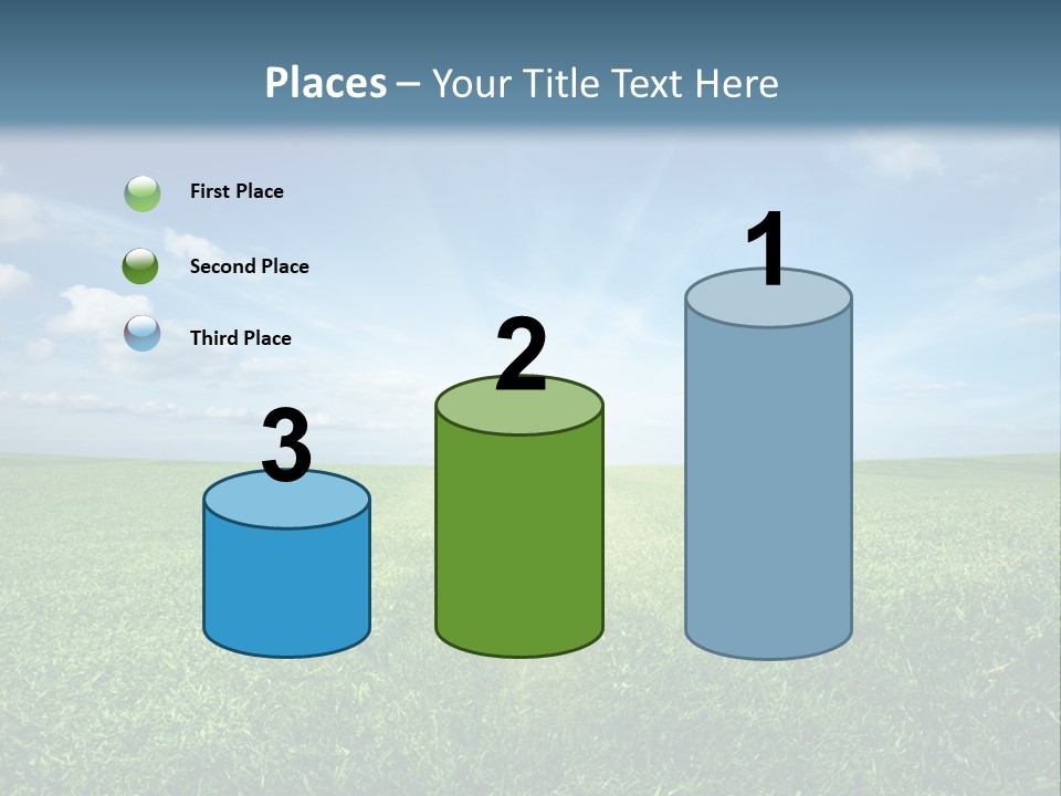 A Green Field With A Bright Blue Sky In The Background PowerPoint Template