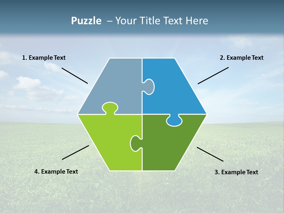 A Green Field With A Bright Blue Sky In The Background PowerPoint Template