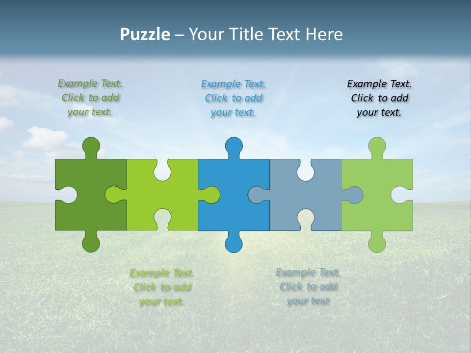 A Green Field With A Bright Blue Sky In The Background PowerPoint Template