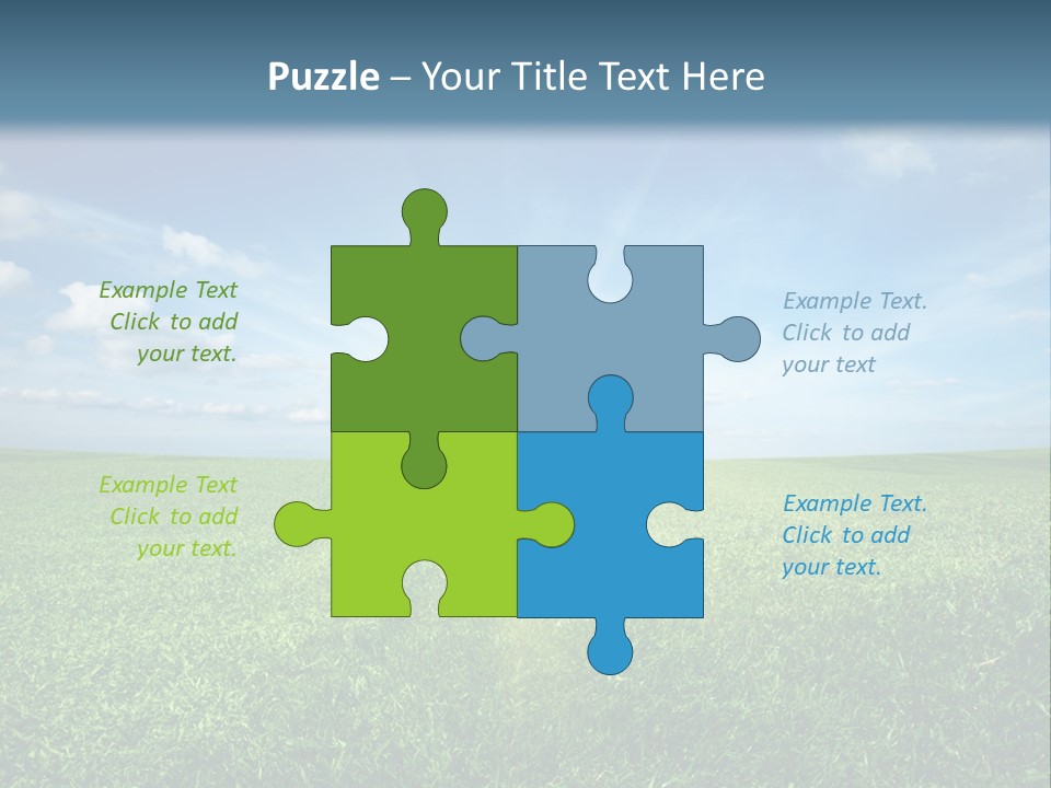 A Green Field With A Bright Blue Sky In The Background PowerPoint Template