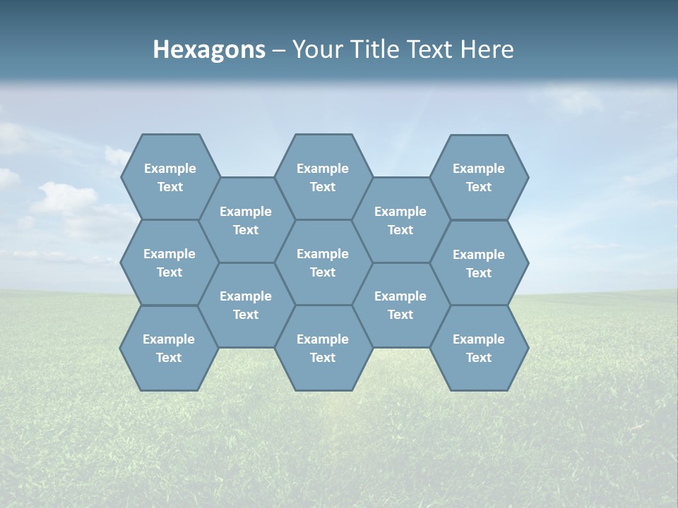 A Green Field With A Bright Blue Sky In The Background PowerPoint Template