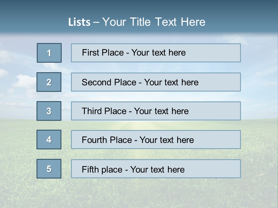 A Green Field With A Bright Blue Sky In The Background PowerPoint Template