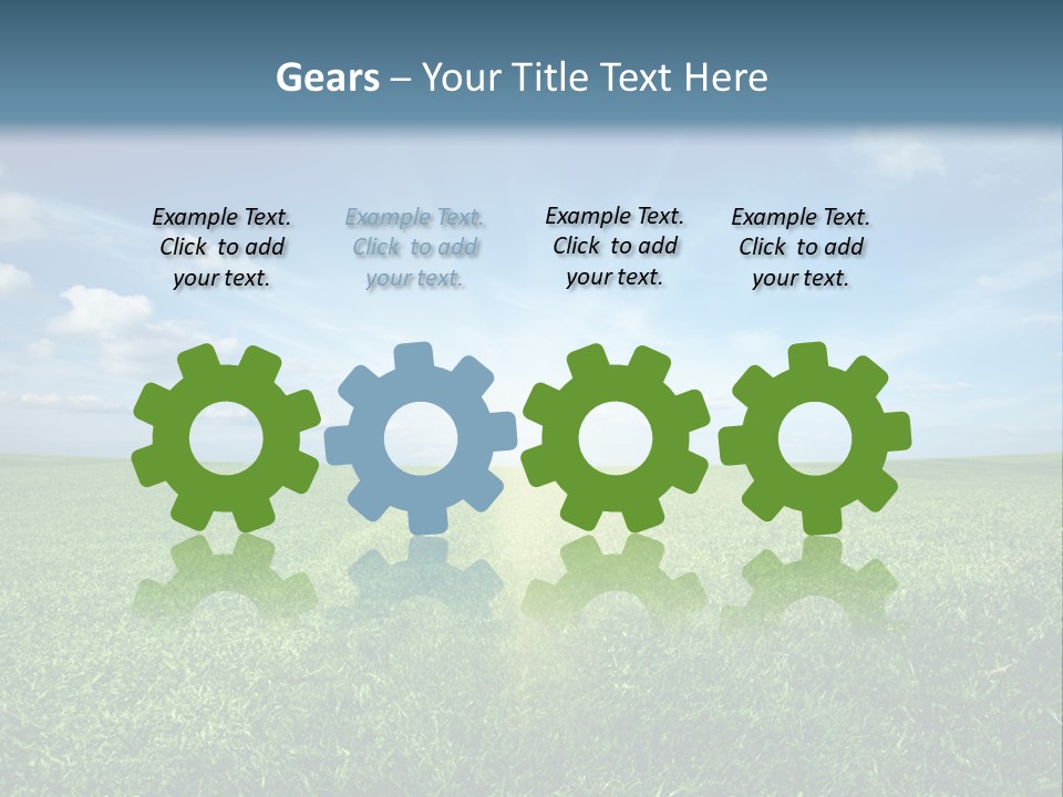 A Green Field With A Bright Blue Sky In The Background PowerPoint Template