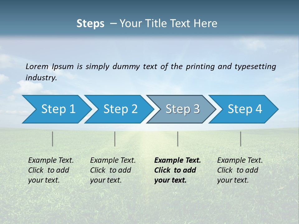 A Green Field With A Bright Blue Sky In The Background PowerPoint Template