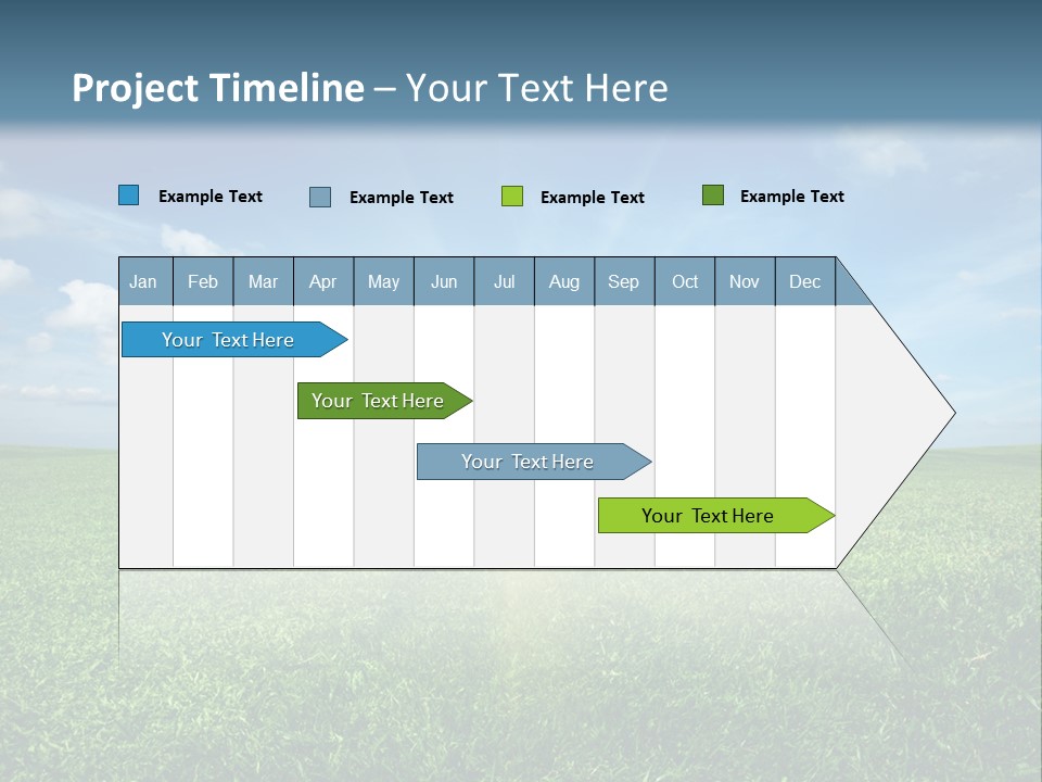 A Green Field With A Bright Blue Sky In The Background PowerPoint Template