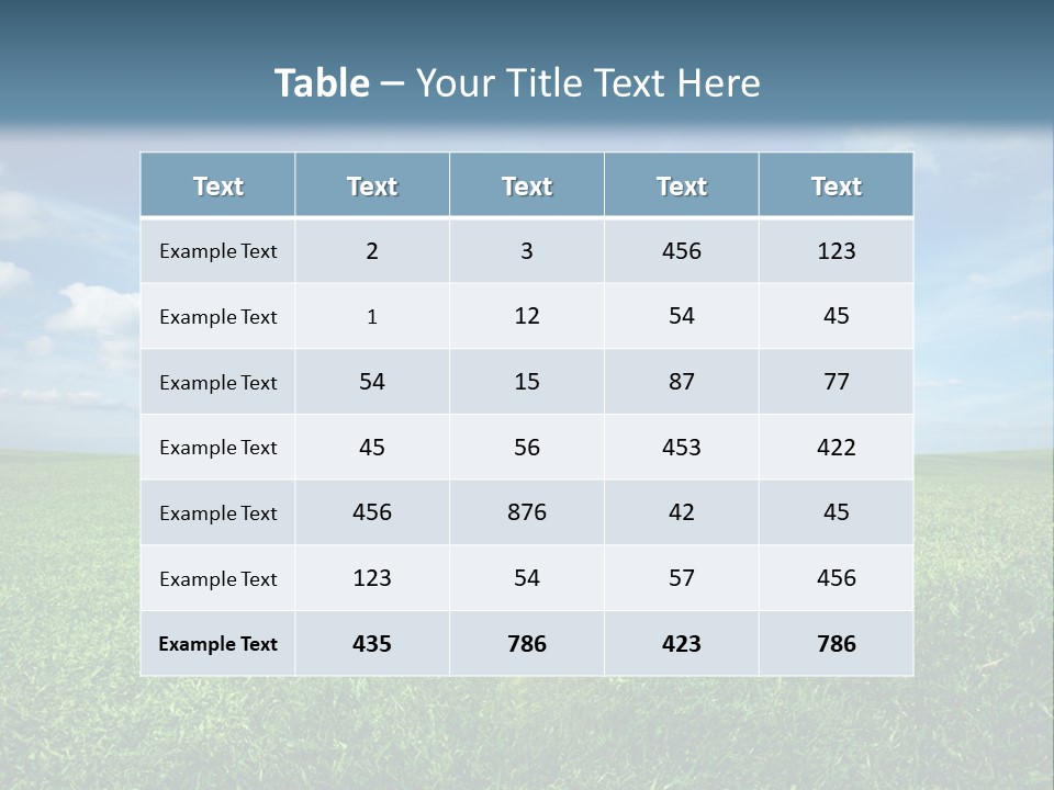 A Green Field With A Bright Blue Sky In The Background PowerPoint Template