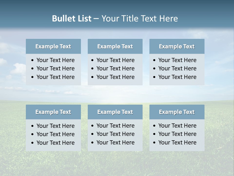 A Green Field With A Bright Blue Sky In The Background PowerPoint Template