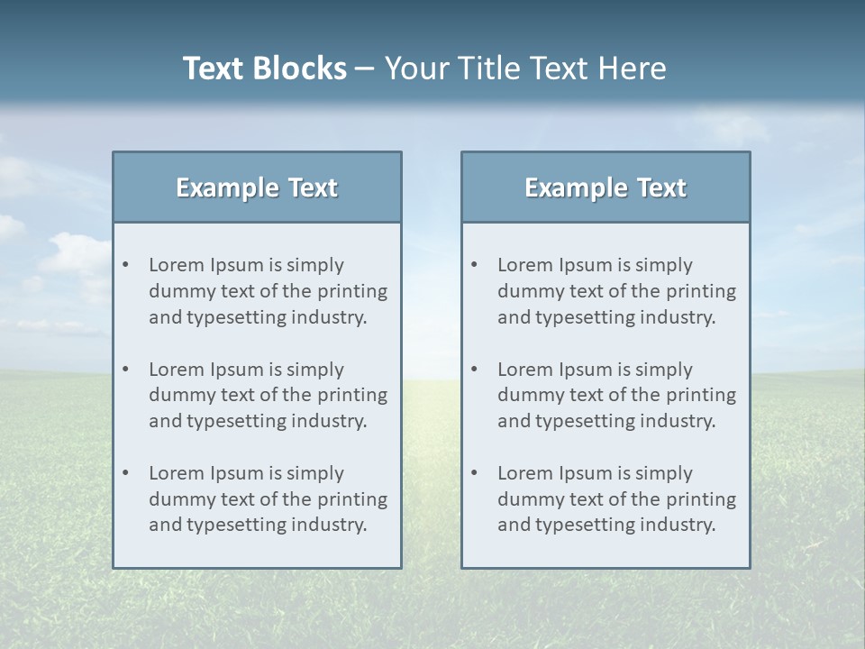 A Green Field With A Bright Blue Sky In The Background PowerPoint Template