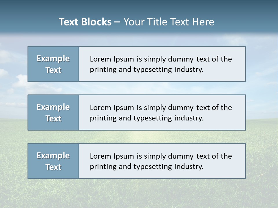 A Green Field With A Bright Blue Sky In The Background PowerPoint Template