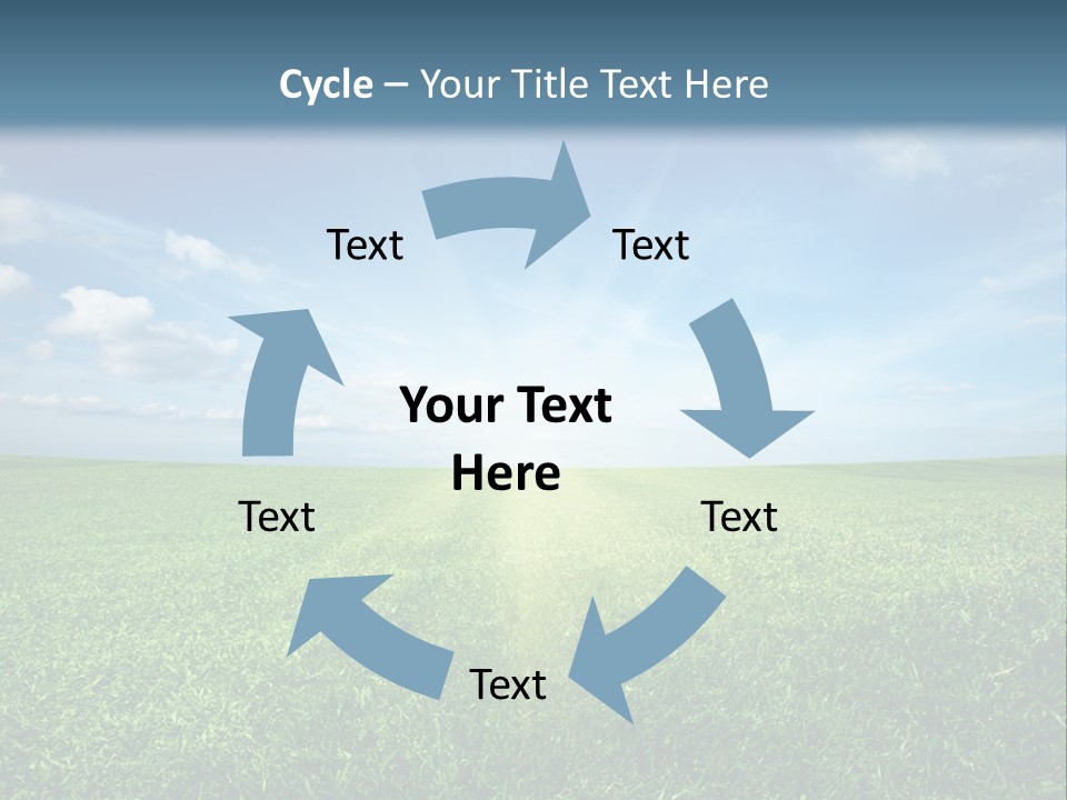 A Green Field With A Bright Blue Sky In The Background PowerPoint Template
