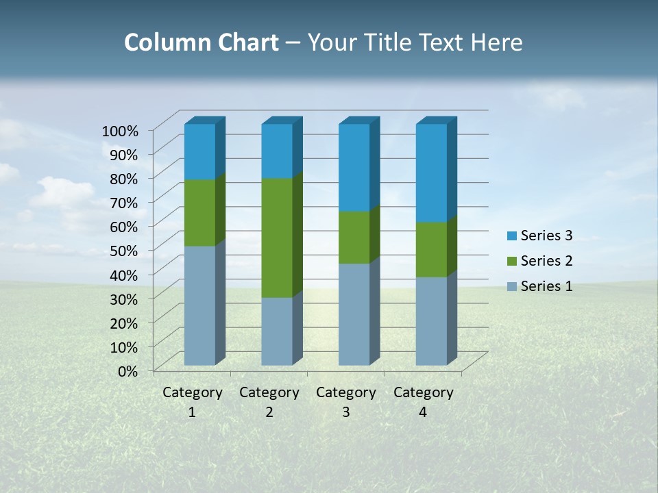 A Green Field With A Bright Blue Sky In The Background PowerPoint Template