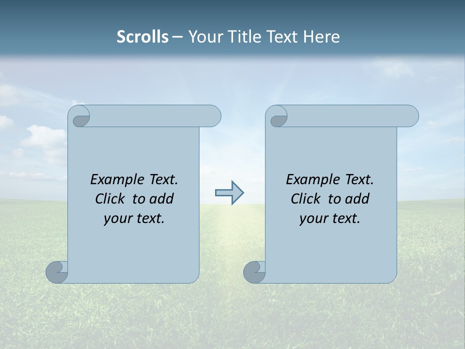 A Green Field With A Bright Blue Sky In The Background PowerPoint Template
