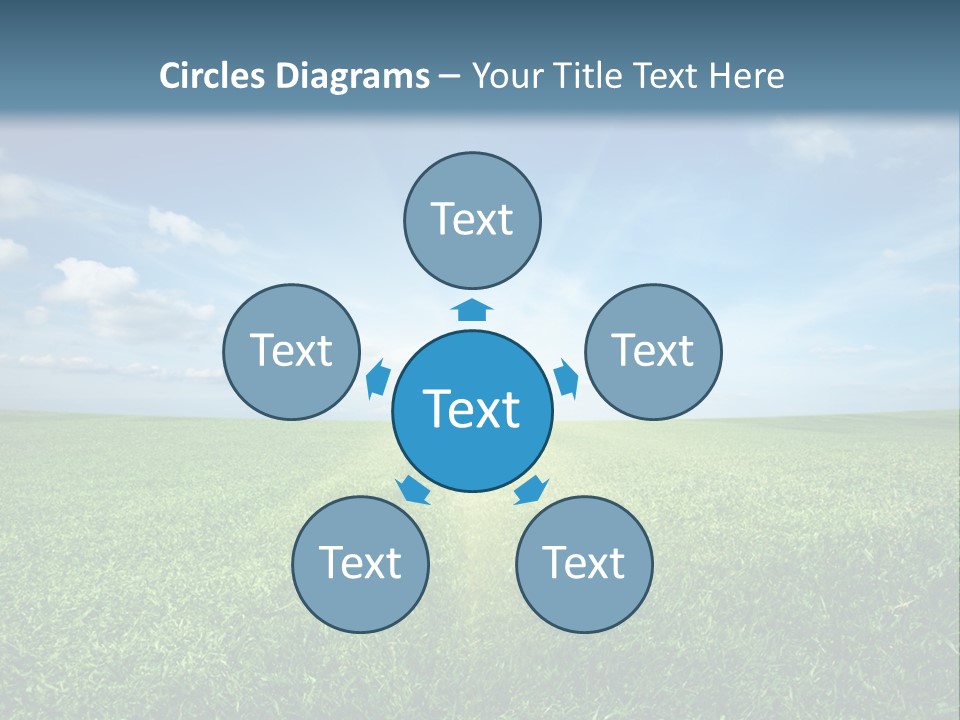 A Green Field With A Bright Blue Sky In The Background PowerPoint Template