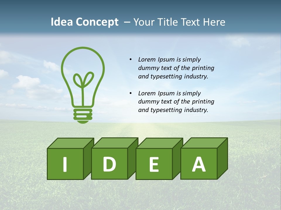 A Green Field With A Bright Blue Sky In The Background PowerPoint Template