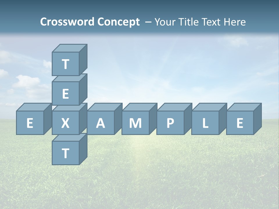 A Green Field With A Bright Blue Sky In The Background PowerPoint Template