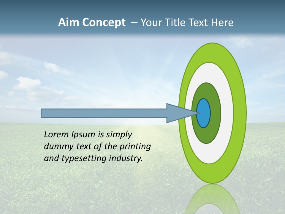 A Green Field With A Bright Blue Sky In The Background PowerPoint Template