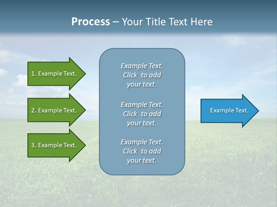 A Green Field With A Bright Blue Sky In The Background PowerPoint Template