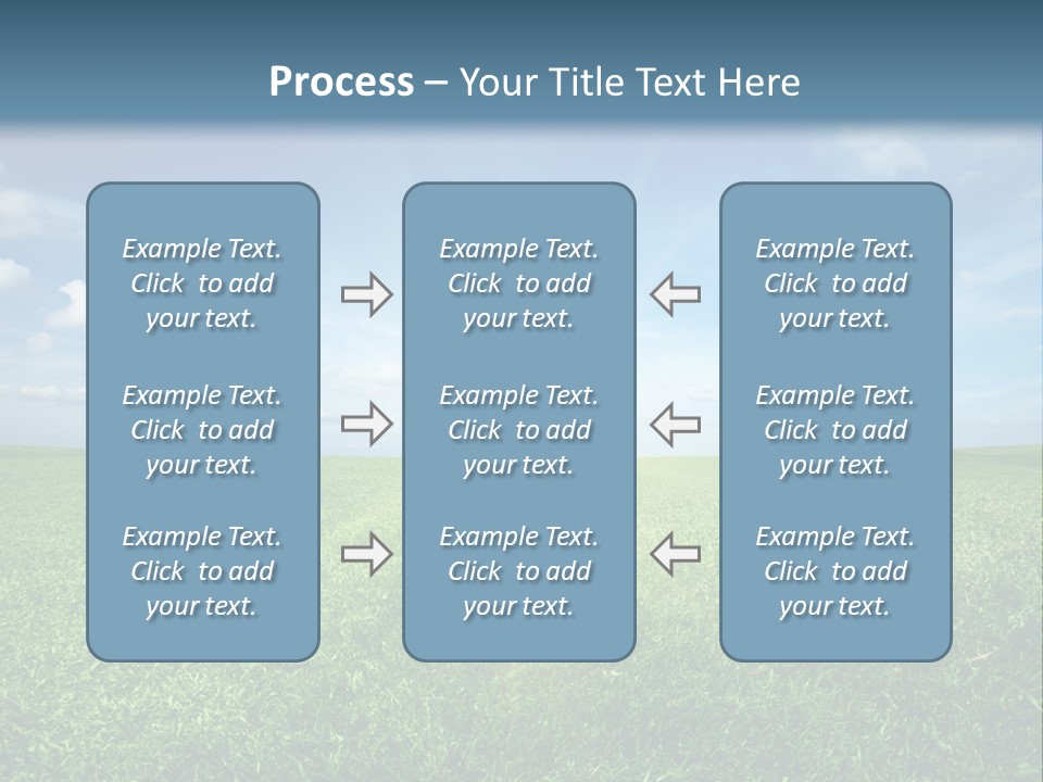 A Green Field With A Bright Blue Sky In The Background PowerPoint Template