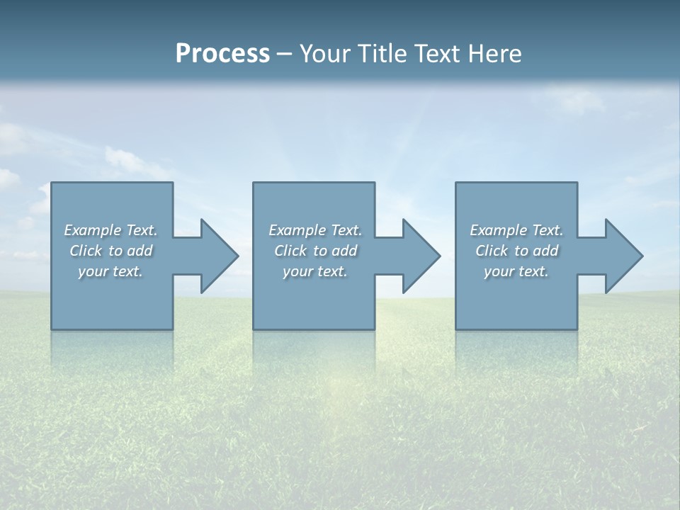 A Green Field With A Bright Blue Sky In The Background PowerPoint Template