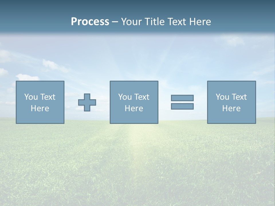A Green Field With A Bright Blue Sky In The Background PowerPoint Template