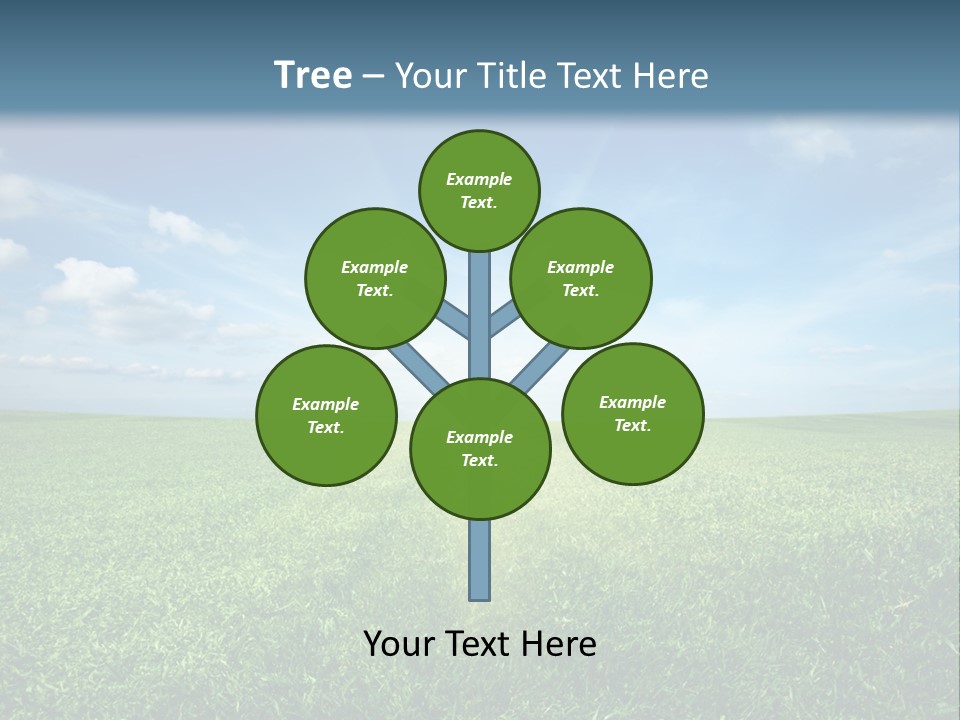 A Green Field With A Bright Blue Sky In The Background PowerPoint Template