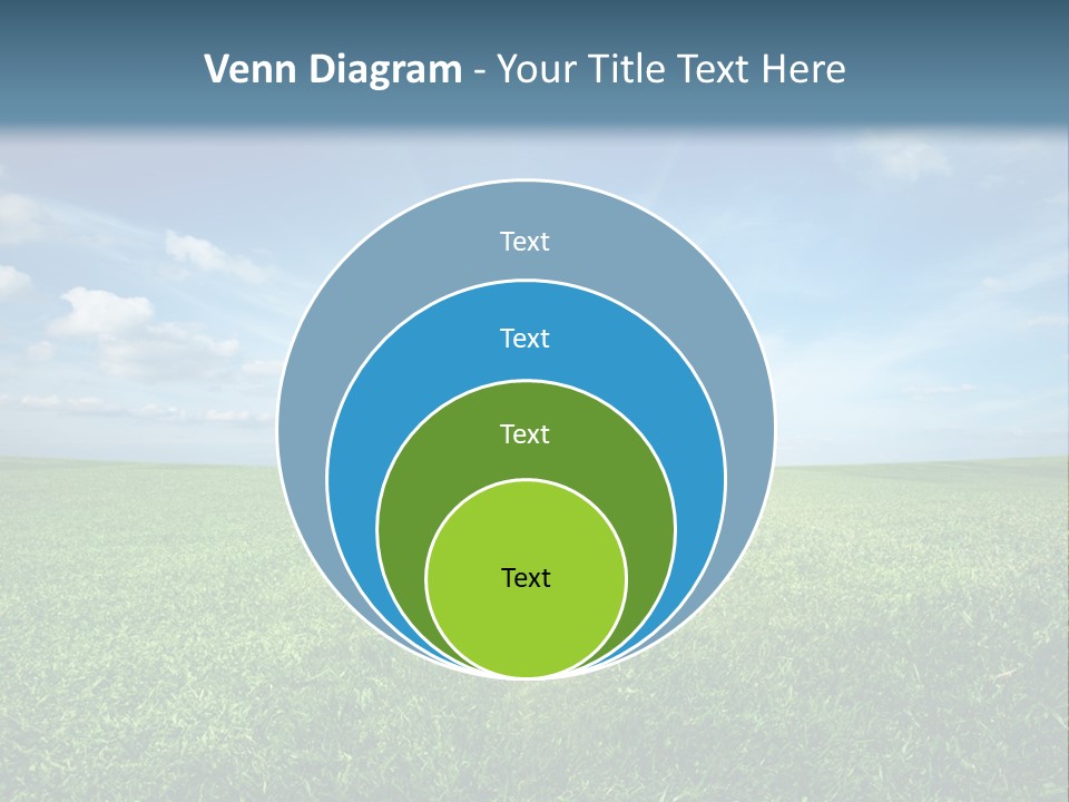 A Green Field With A Bright Blue Sky In The Background PowerPoint Template