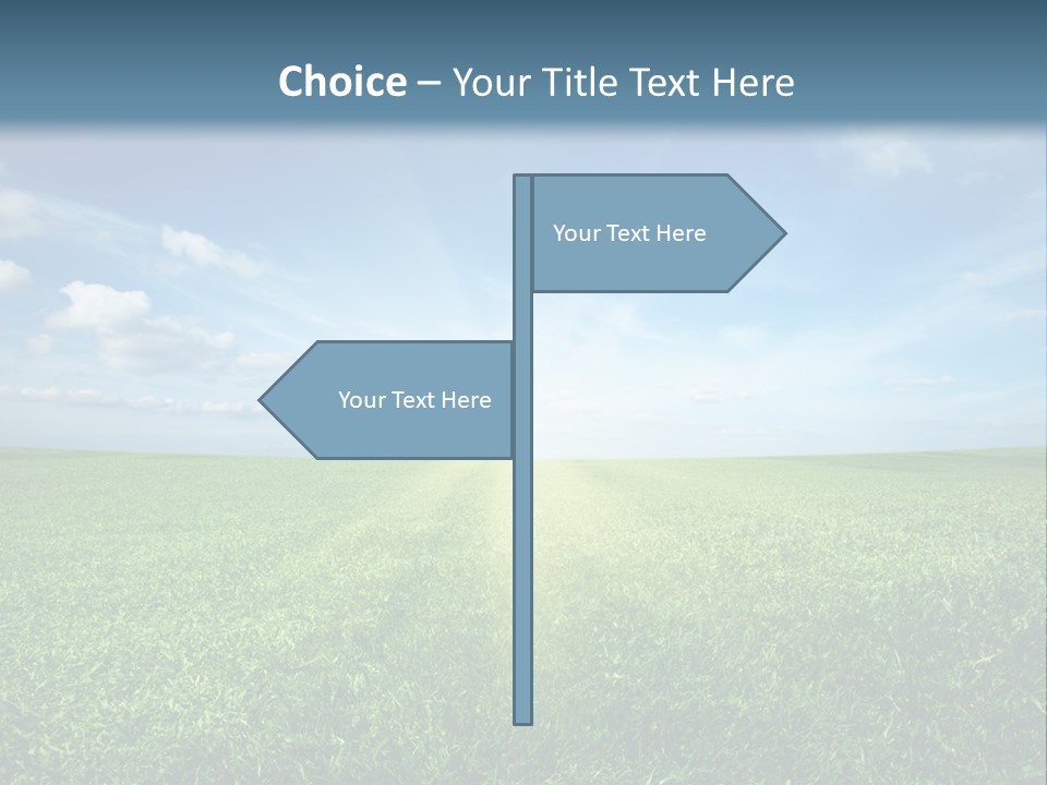 A Green Field With A Bright Blue Sky In The Background PowerPoint Template