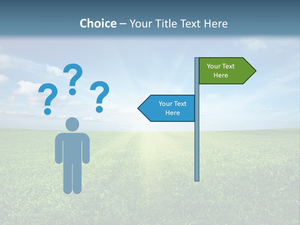 A Green Field With A Bright Blue Sky In The Background PowerPoint Template