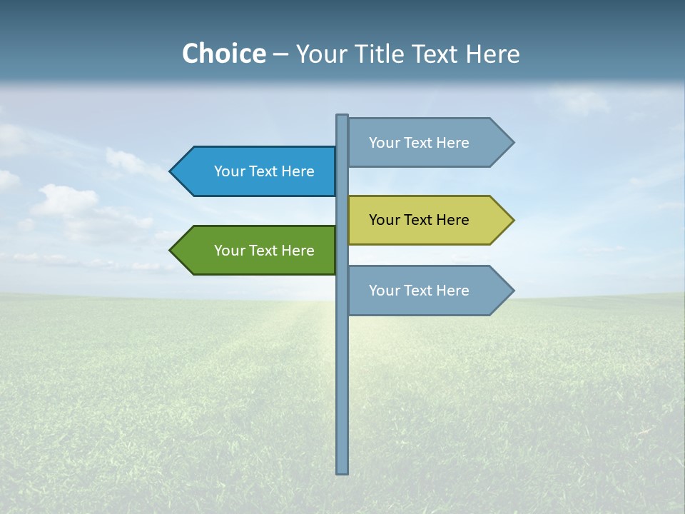 A Green Field With A Bright Blue Sky In The Background PowerPoint Template
