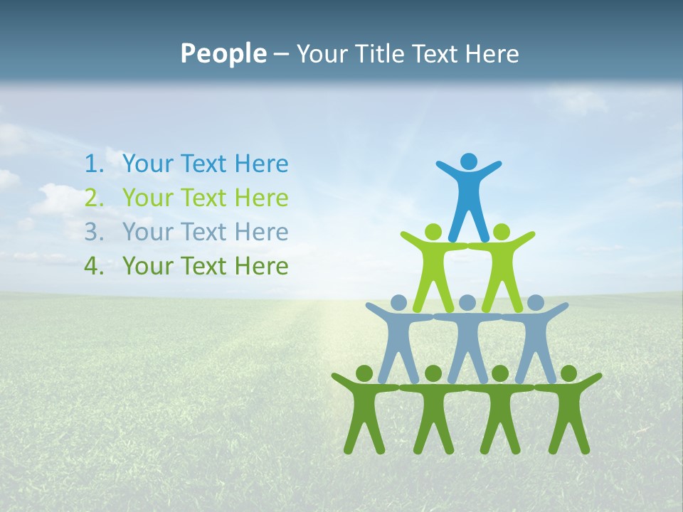 A Green Field With A Bright Blue Sky In The Background PowerPoint Template