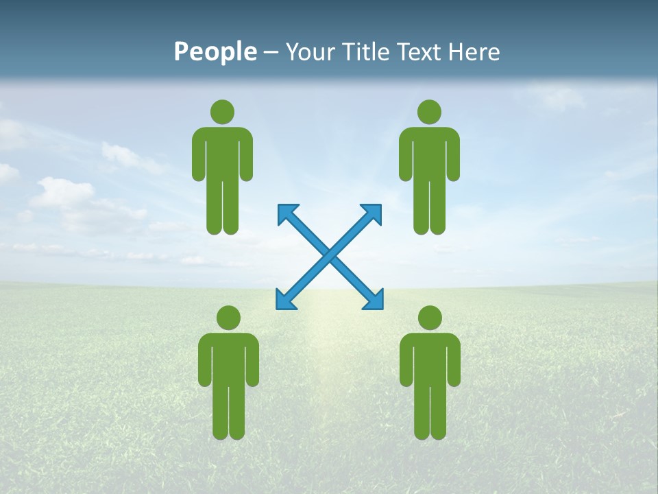 A Green Field With A Bright Blue Sky In The Background PowerPoint Template