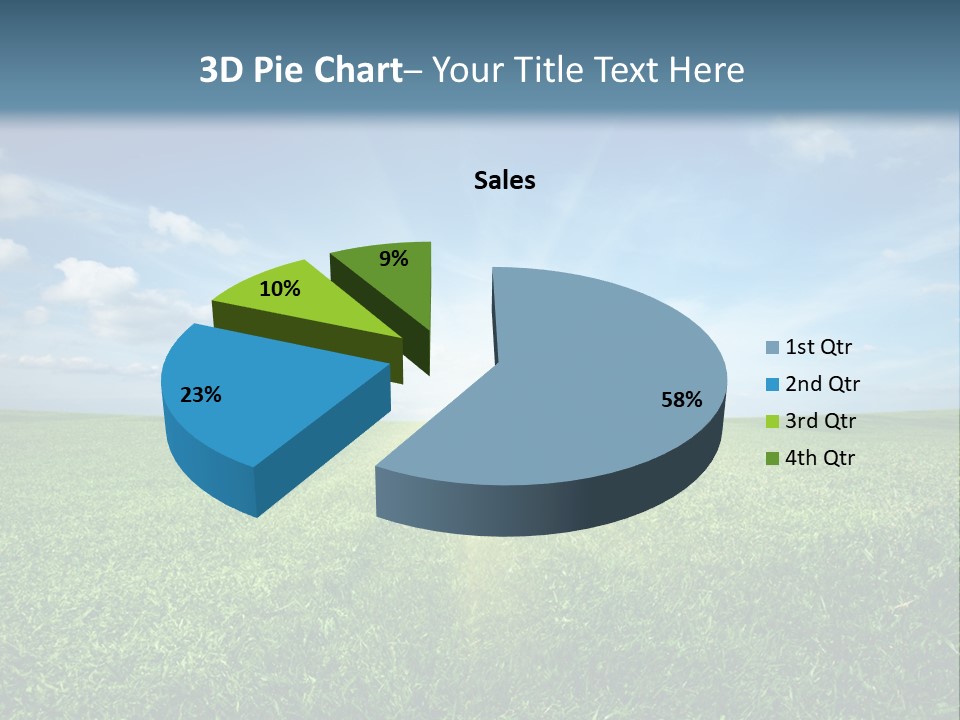 A Green Field With A Bright Blue Sky In The Background PowerPoint Template