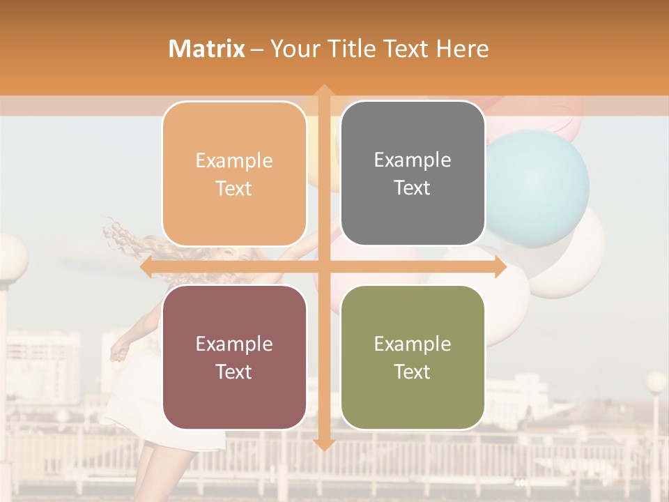 A Woman Holding A Bunch Of Balloons In Her Hand PowerPoint Template