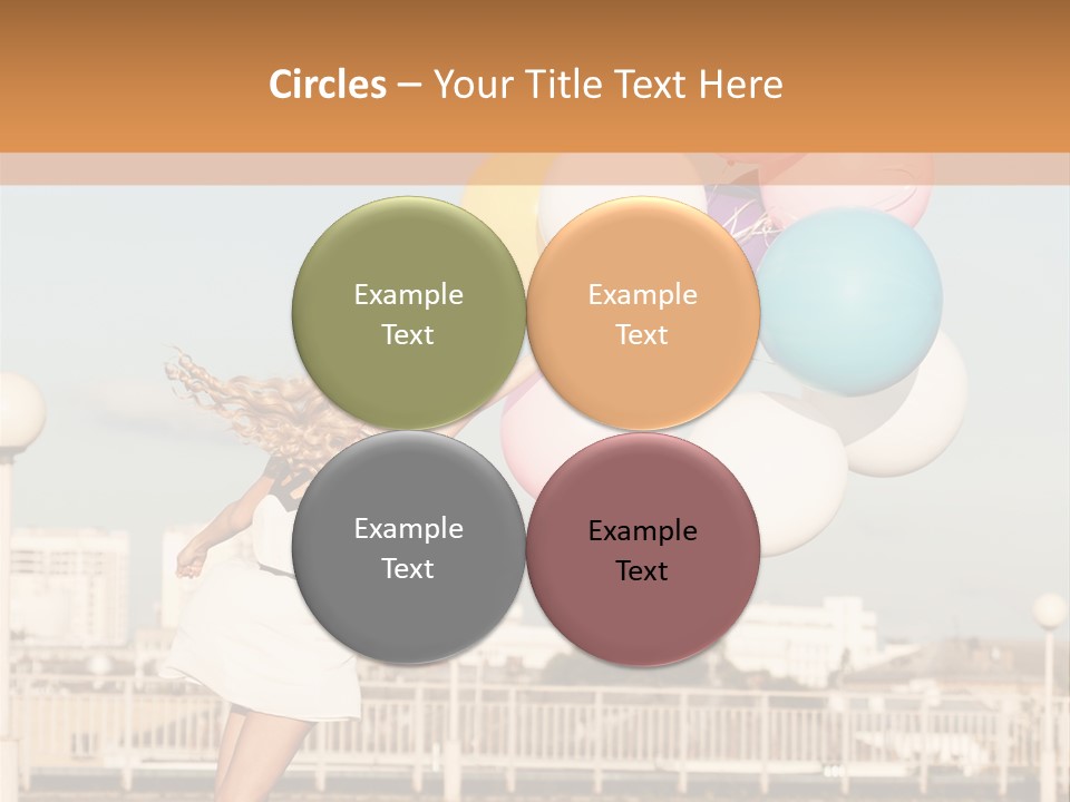 A Woman Holding A Bunch Of Balloons In Her Hand PowerPoint Template