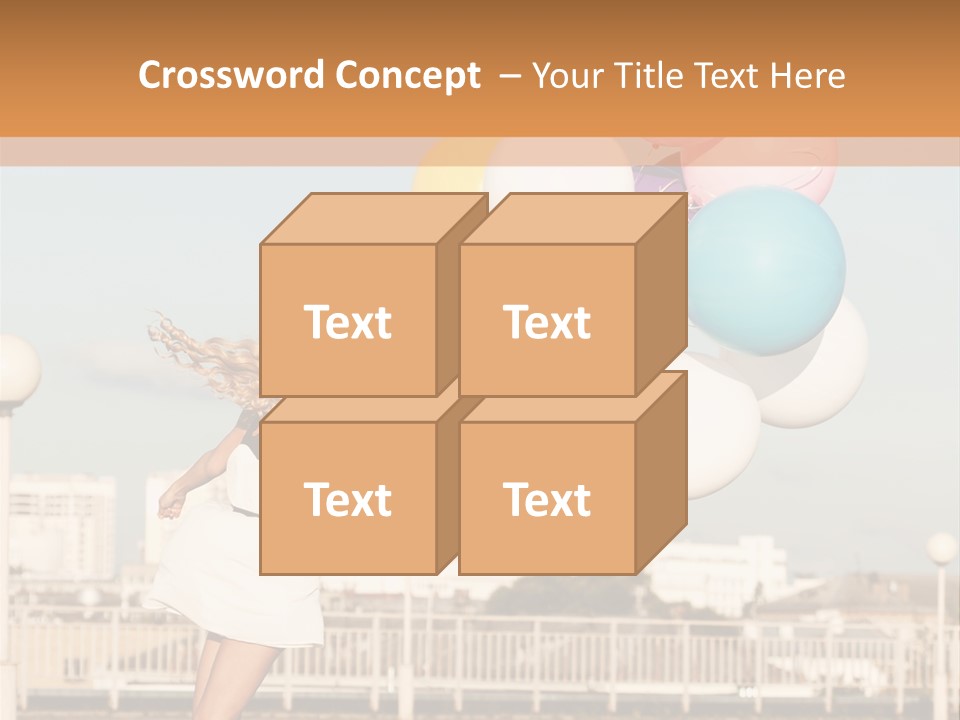 A Woman Holding A Bunch Of Balloons In Her Hand PowerPoint Template